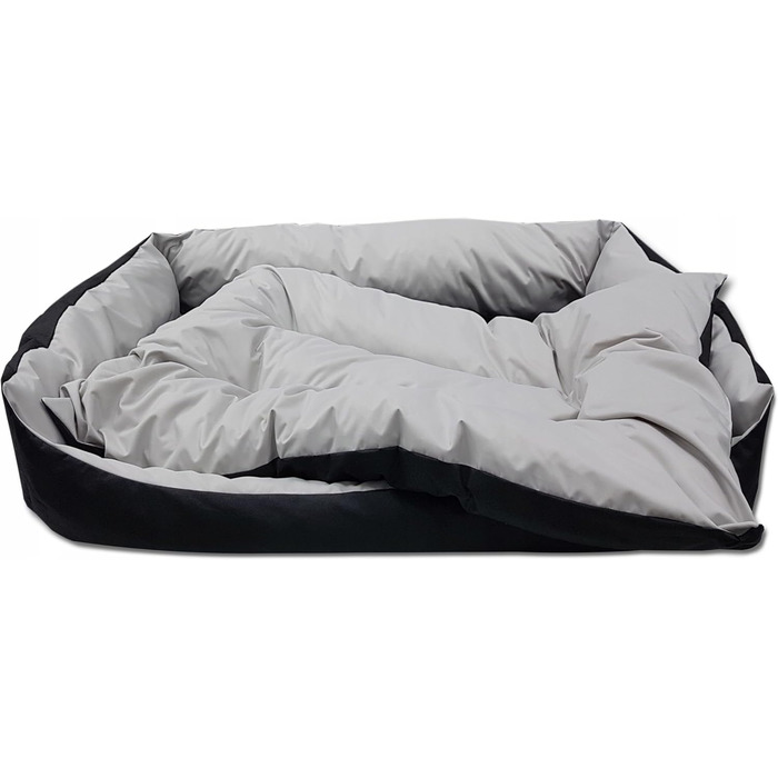 Ліжко для собак великих порід Odolplusz, корзина, диван для тварин, 150x105 см (чорний + графітовий сірий)