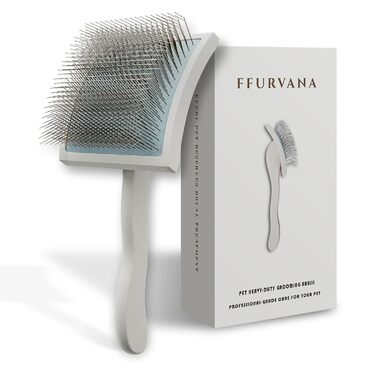 Професійна щітка для грумінгу домашніх тварин Robuste | Для довгошерстих та кучерявих собак та котів (кремово-білий)