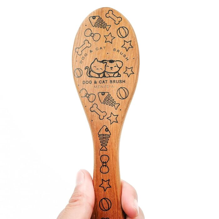 М'яка щітка для грумінгу домашніх тварин з дерев'яною ручкою та щетиною дикого кабана - для котів та собак з короткою шерстю. Масажна щітка з м'якою щетиною