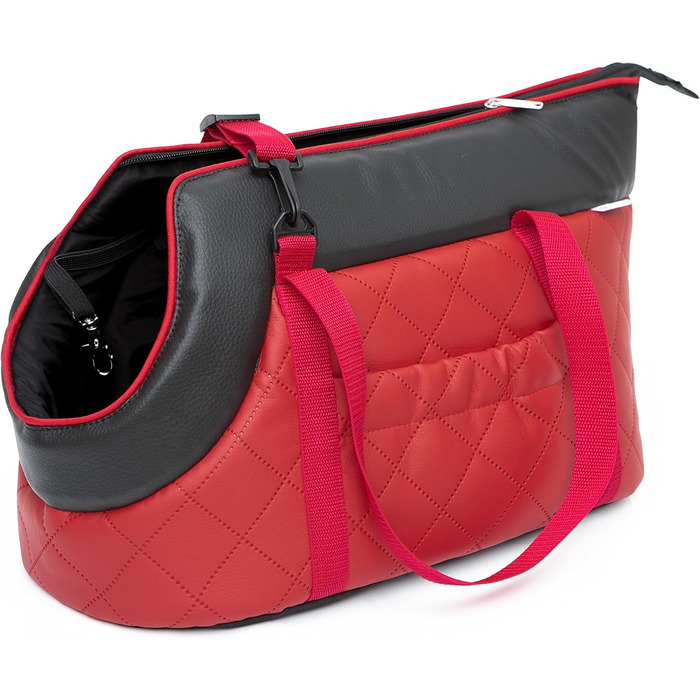 Сумка-переноска для собак та котів, екошкіра, до 2,5 кг, червона