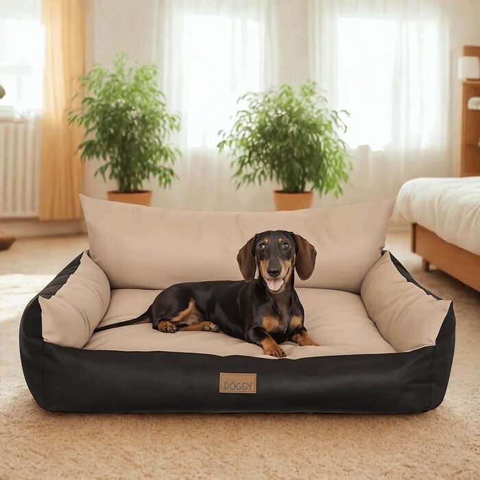 Лягушка для собак - лежанка для маленьких, середніх та великих собак - лежанка для домашніх тварин - собаче ліжко - матрац для собак - лежанка для тварин - розмір 64x49 см - бежевий