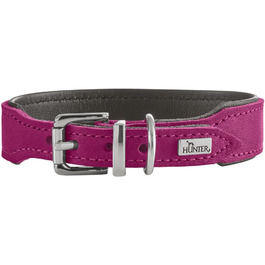 Нашийник для собак HUNTER Malta, Маджента, з м'якої повном'якої шкіри, ручної роботи, Made in Germany, розмір 37