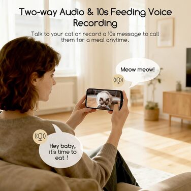 Автомат годівлі для котів Faroro з Wi-Fi, 1080P HD відео, нічне бачення, 4L, для котів/собак, двосторонній аудіо, керування через APP, антиблокувальний сенсор, подвійний примус
