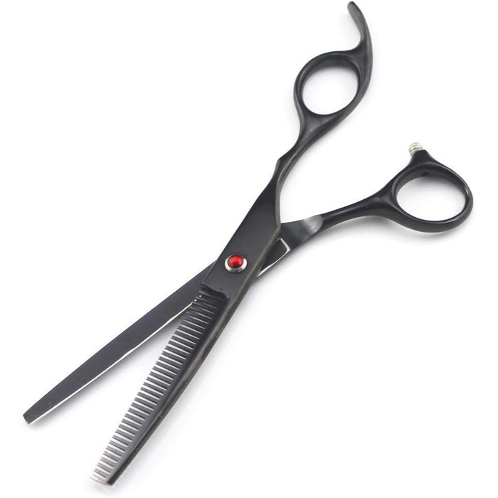 Професійний набір для грумінгу домашніх тварин QUNINE: ножиці для стрижки собак, ножиці для витончення шерсті, 17.8 см (набір, золото/фіолетовий/чорний)