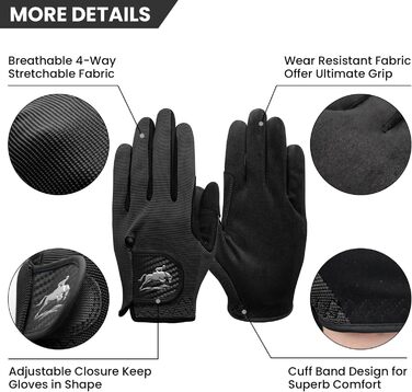 Рукавички для верхової їзди FINGER TEN з сенсорним екраном для жінок, дорослих, з хорошим зчепленням, для верхової їзди, велосипеда, спорту. Розмір M, темно-синій