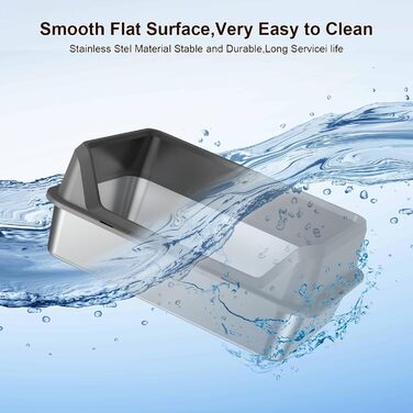 Котлочистка Euakee з нержавіючої сталі з кришкою, XL велика для великих котів, з високими бортиками, лотком та педаллю, антипригарна, вологостійка, легко миється