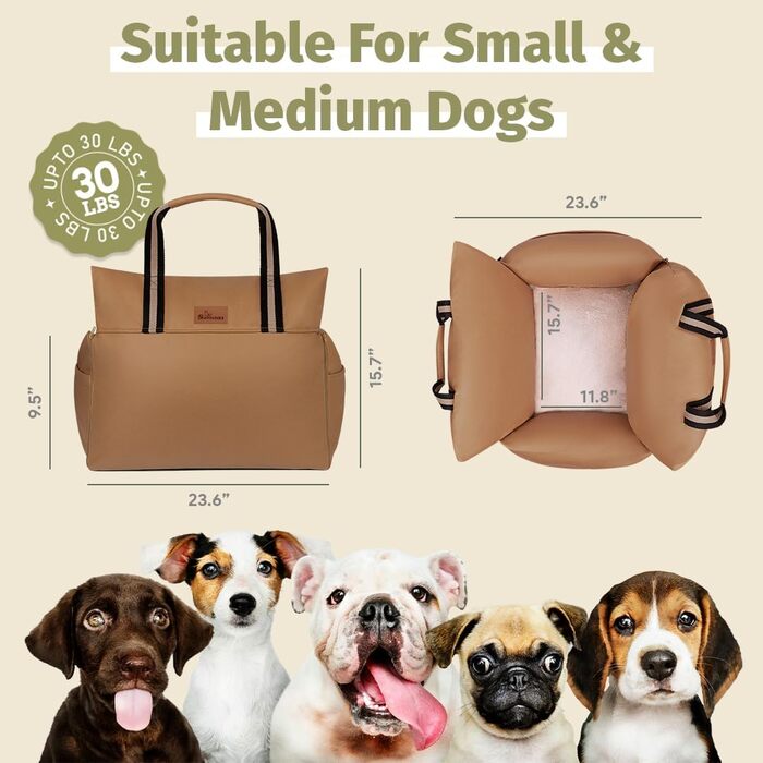 Водонепроникне ліжко-підвищення для собак в авто, переноска для собак, мокка