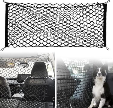 Сітка-перегородка для автомобіля: захист для собак, 120x90 см, Polypropylene, 4 гачки