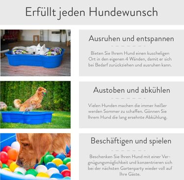 Стійкий басейн для собак DogsLand XXL 120x25x80 см, червоний, у формі кістки, для малих і великих порід, для саду та балкону, нейлоновий, міцний, стійкий до подряпин