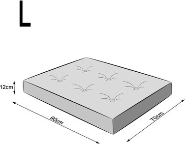 Ліжко для собак, прямоугольне, середнього розміру, 90 x 70 см, бежеве. Крісло-лежанка для собак, кошик, лежанка для тварин, собача будка, меблі для собак.