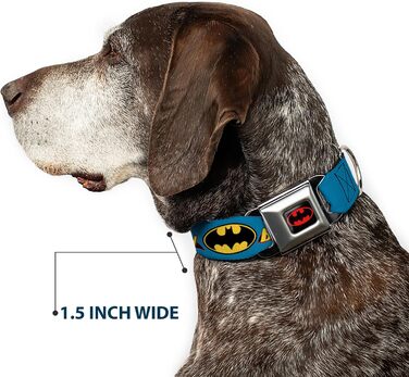 Нашийник Buckle Down BMC Batman для собак, чорний/жовтий, міцний нейлон