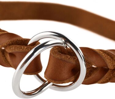 HUNTER Dressurhalsung SOLID EDUCATION: шкіряний сідловий ремінь для тренувань, колір cognac, розмір M-L, Made in Germany