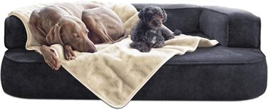 Tierlando® Деко для собак Lilly: М'який, затишний коврик для домашніх тварин, цуценят та котів, плюшевий, XXL (150x100 см), колір кремовий