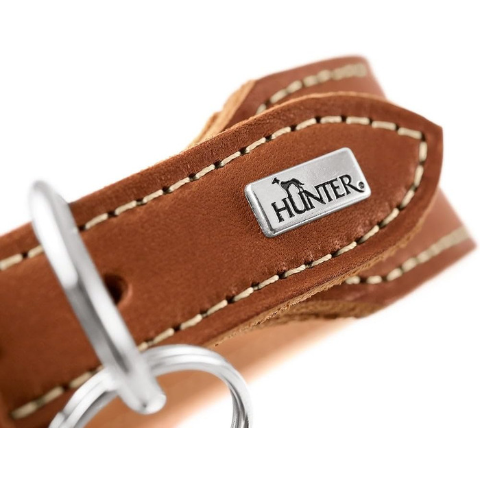 Нашийник для собак Hunter Aalborg ExtraWide оливкового кольору, 50 см, м'яка шкіра, Made in Germany