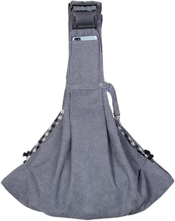 Сумка-переноска для собак та котів, на плече, регульована, сірого кольору