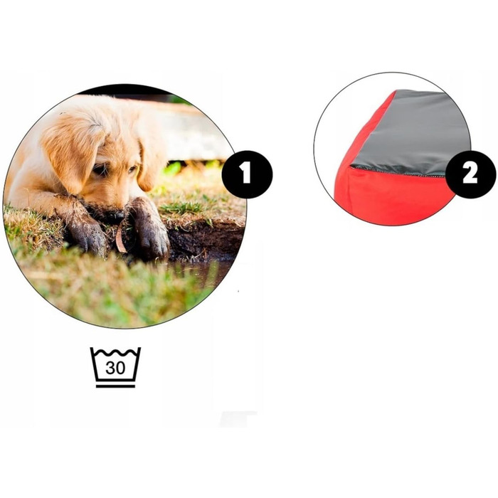 Ліжко для собак та котів KingDog з мікрофібри з двома подушками, корзина для собак, ліжко для домашніх тварин, миється, водонепроникний матеріал (розміри: 100x80 см / 115x95 см, сірий/чорний)