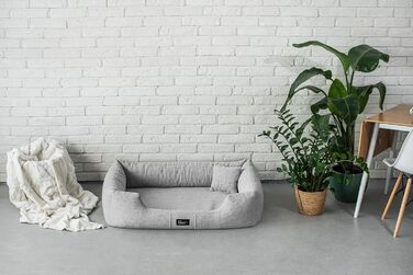 Ортопедичне ліжко для собак Bruno Grosse, середнього та малого розміру - подушка для собак, килимок для собак з тканини Aura - піна з пам'яті, м'яка, довговічна, стійка до зношування та розривів (XXL, світло-сірий)