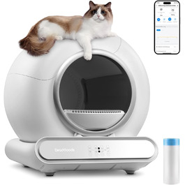 Автоматичний лоток для котів Katzenklo Selbstreinigend 65L з APP-керуванням, великий, для кількох котів, знімний контейнер для піску