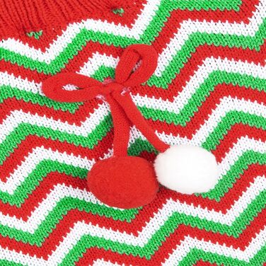 Стильний зимовий светр Jecikelon для собак, теплий і м'який, розмір L, зелений в смужку. Ідеальний для маленьких собак та цуценят.