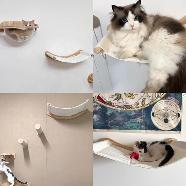 Кішка Wandregale (стійка) Katze Wandhängematte (гамак) Katze Wandbett (ліжко) Katze Wandmöbel (меблі) для котів - для лазіння та відпочинку