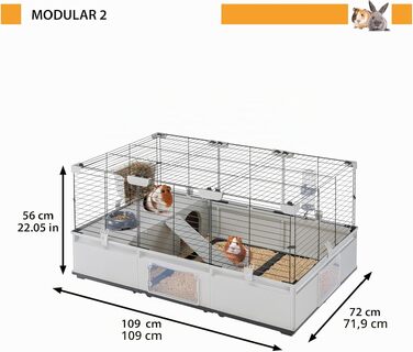 Клітка для кроликів та морських свинок Ferplast Modular 4 з аксесуарами, 179x72x56 см