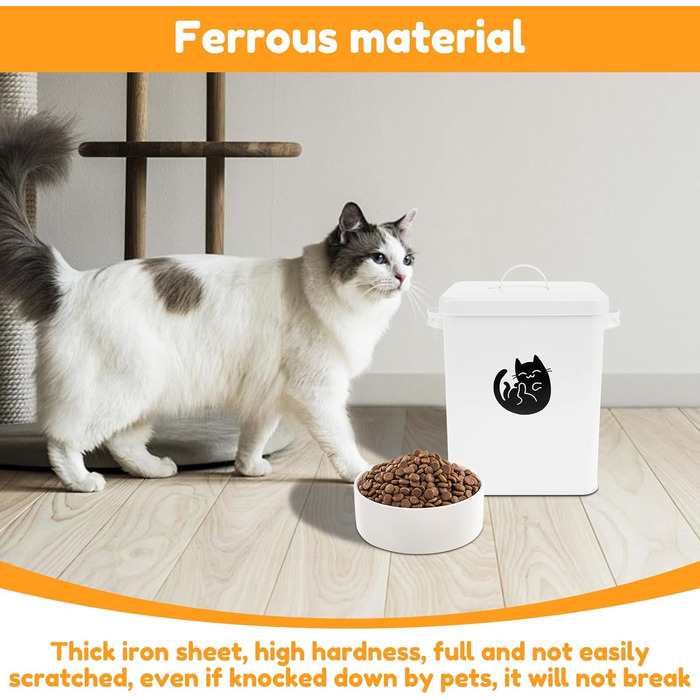 Металевий контейнер для котячого корму Leckerlidose, 6L, з герметичним кришкою та лопаткою, вінтажний дизайн, для сухого корму