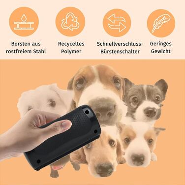 Груміфі Пет Кер Щітка для догляду за шерстю собак, Mr Waggy Tails Щітка для видалення шерсті (2 шт.)