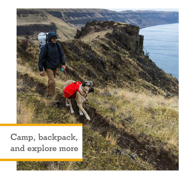 RUFFWEAR Palisades рюкзак для собак середній, червоний, туристичний рюкзак-сумка з сідельними кишенями, для походів і кемпінгу