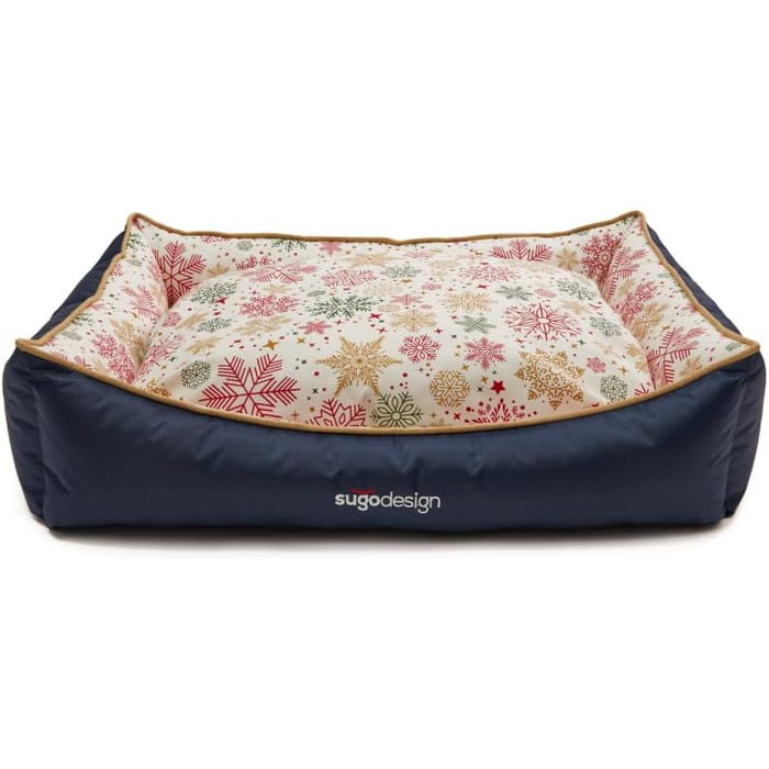 Водонепроникне ліжко для собак з бавовни та поліестеру - корзина для собак з знімним подушкою - диванчик для собак з переносною сумкою - 7 різних дизайнів - 3 розміри (S/M, L, XL) (червоно-зелений, L)