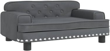 Софа для собак Festnight, сірого кольору, 70x45x30 см, з антиковзним покриттям, м'яка лежанка для домашніх тварин