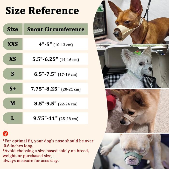 Майзерзон Намордник для собак з короткою мордою, XXS (3.5-4.25 см), м'яка тканина, для грумінгу та ветеринара