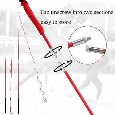 Навчальний бамбуковий жезл для собак та коней, 1,5 м та 1,8 м, роздільний (червоний)