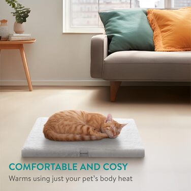 Navaris Тепла ковдра для котів та собак - 60x45x4 см, флатухата, з блискавкою та знімним чохлом - Біла