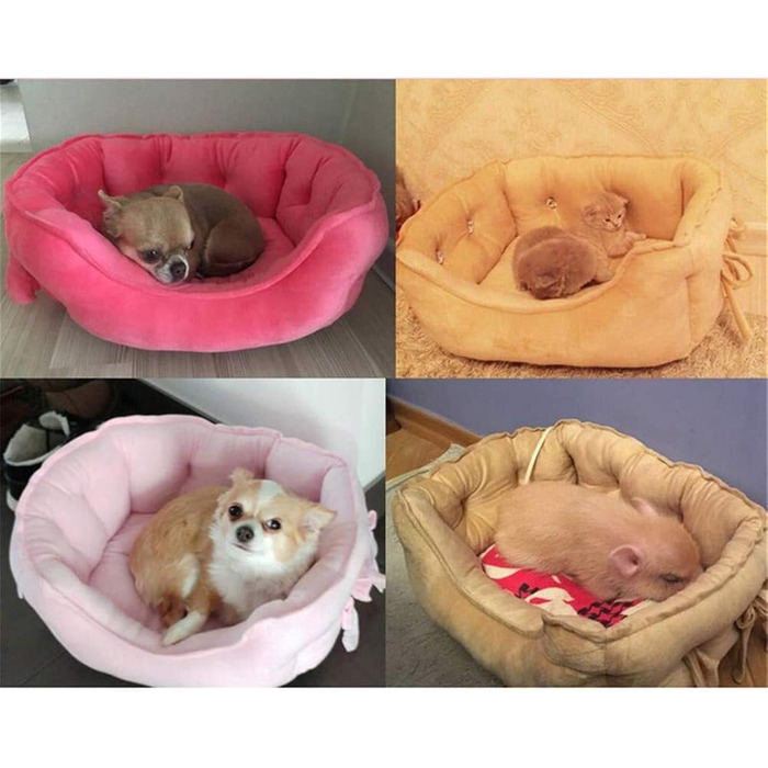 Ліжко для собак та котів Prinzessin, м'яке флісове будиночок, тепле зимове ліжко для цуценят, рожевий колір, розмір L