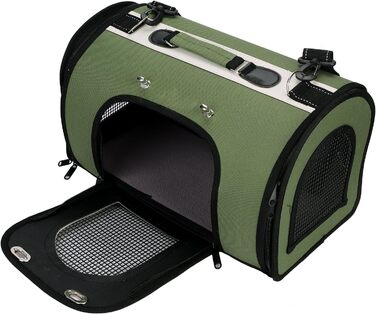 Транспортна сумка для тварин: переноска для собак та котів, зелена, 41x23x25 см