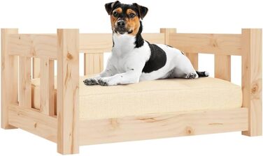 Зручне ліжко для собак та котів з дерева, коричневе, 55,5x45,5x28 см