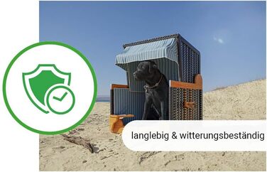 Клітка-лежанка для собак Outgarden з дерева, з водою/мискою та захисним чохлом | Чорна з блакитно-білим | Для маленьких собак