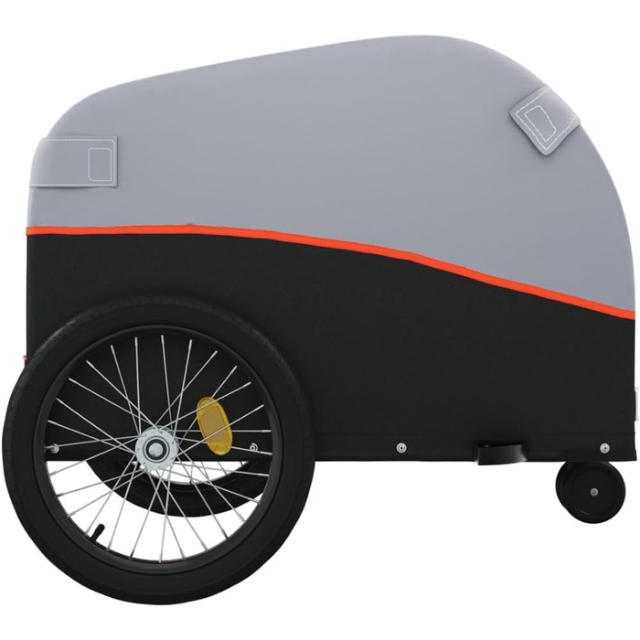 Причіп для велосипеда, переноска для собак, транспортний причіп чорно-помаранчевий, 30 кг, сталь, для щоденного транспортування, універсальний, легко монтується