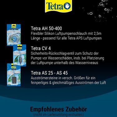 Tetra APS 150 тиха мембранна повітряна помпа для акваріума 80-150 л, чорна