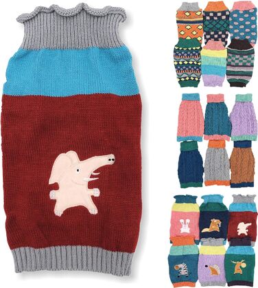 Теплий в'язаний пуловер для собак на зиму, розміри XXS, S, теплий та м'який, для маленьких та великих тварин