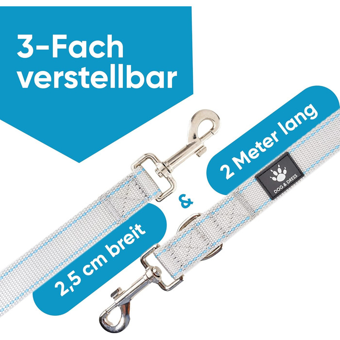 Набір повідка та шлейки для собак – дихаючий, регульований, з м'якою підкладкою та світловідбиваючими елементами – для великих та середніх собак (Синій, XL (76-101 см обхват грудей))