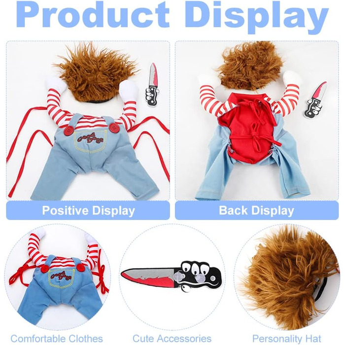 Костюм на Хелловін для собак, карнавальний костюм для домашніх тварин, вечірній набір для рольових ігор, костюми для собак, червоний (S)