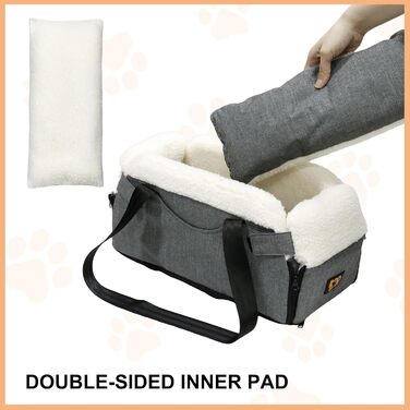 Автокрісло для собак Mittelkonsole - підставка для маленьких собак з безпечними ременями, знімне та миється, до 11,3 кг