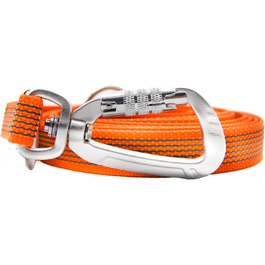 Повідок для собак Twinkys Dog Style, 3 м, 20 мм, гумовий, потрійне регулювання, з карабіном безпеки, помаранчевий