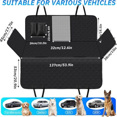 Автодеко для собак на заднє сидіння: захист, водонепроникність, ковзання, 137x147 см