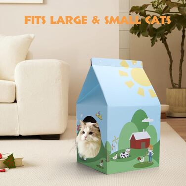 Nobleza: будиночок-кігтеточка для котів з картону та котячої м'яти. Легко збирається, ідеально для кігтів та ігор. (1 шт.)