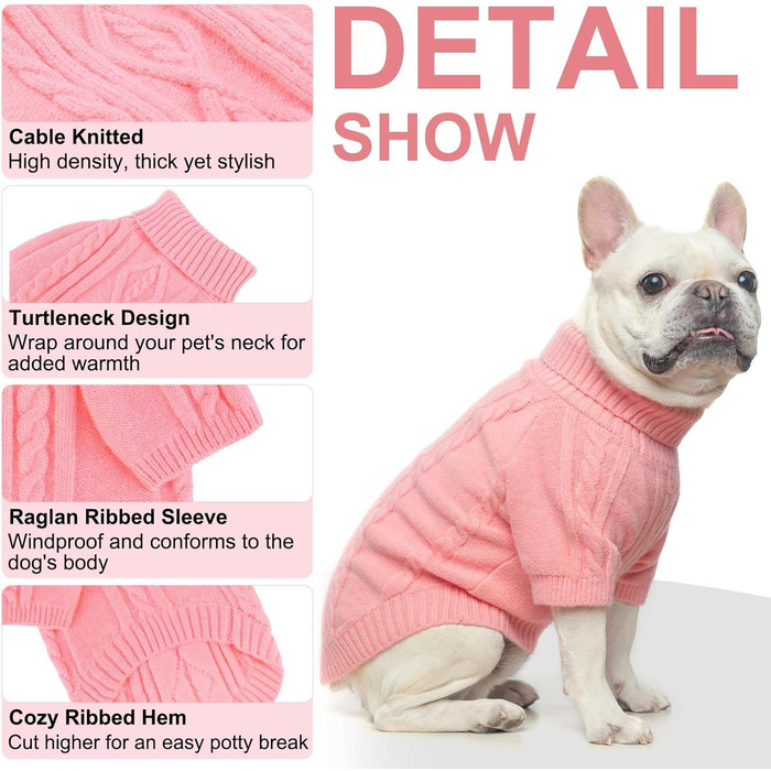 BEAUTYZOO Пуловер для собак з в'язаним візерунком 