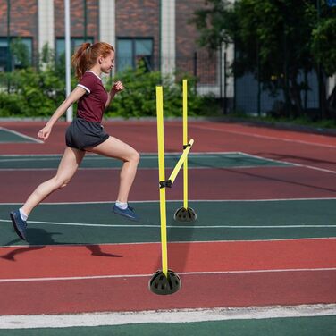 Набір пружинних стрибків YRHome для агіліті та координації - 15 стрибків, 10 підставок, 10 кліпсів (жовтий)