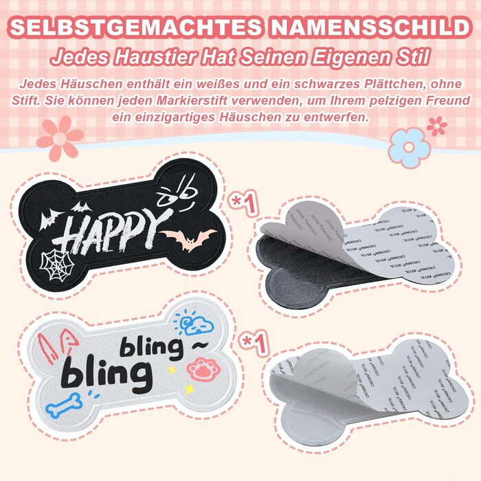 Будка для собак Jiupety, рожева, для дому, 43x43x43 см, складана, для собак 4-9 кг