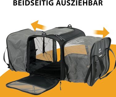 Переноска для собак та котів Ferplast Voyager PRO, чорна, 49x37x39 см, до 15 кг